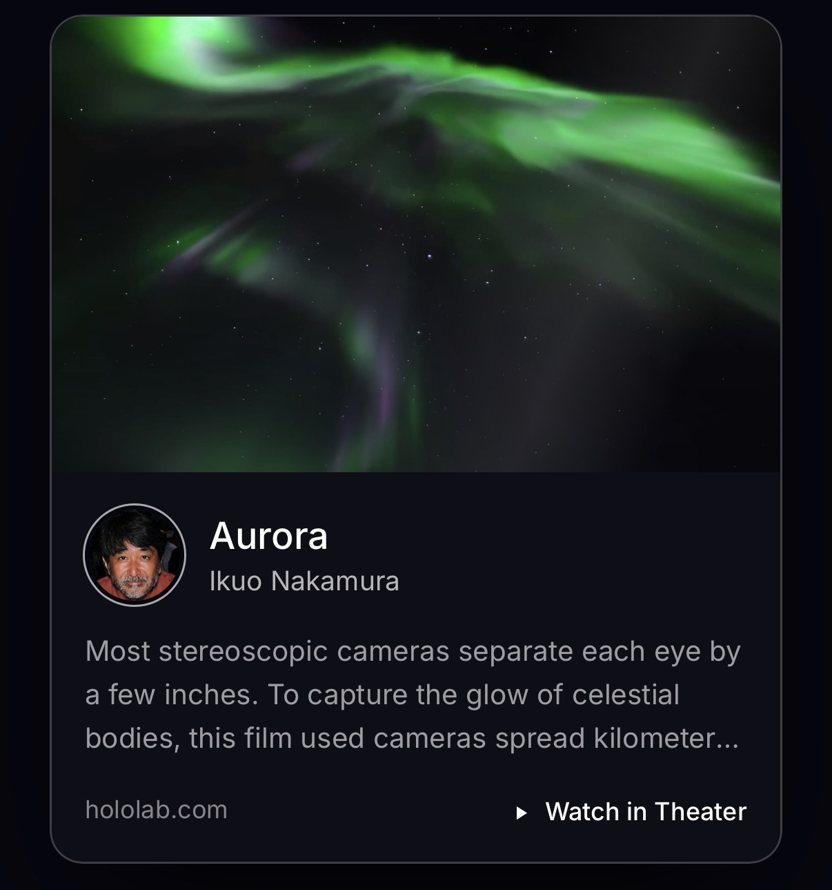 Aurora3D on Apple Vision Pro